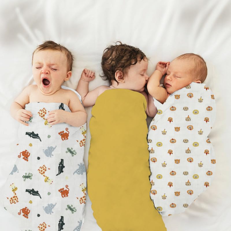 Luxe Dreams Muslin Cloths for Baby Pack of 6 Swaddles Blanket Soft & Breathable 100% Cotton Muslin Squares (65 x 65 cm) Burp Cloth for Newborn Baby Boys & Girls - Image 3