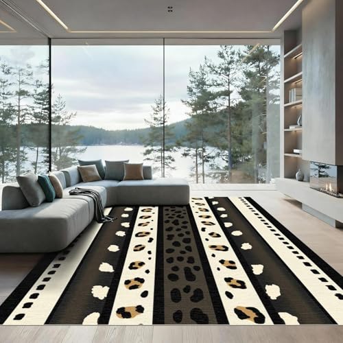 Tapis bureau 150x200cm géométrique noir pour sol protégé et stable - 4