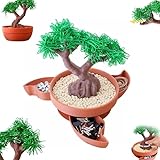 YBDADOEH Büroartikel in Bonsai-Form, magnetischer Büroklammerhalter in Blätterform, 3D-Gedruckter Schreibtisch-Organizer in Baumform, lustige Schreibtischdekoration