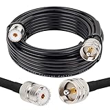 MOOKEERF PL-259 UHF CB Coax Cable 20FT, RG58 PL-259 UHF Male to Female Low Loss Antenna Extension Jumper for HAM Radio, Antenna Analyzer, Dummy Load, SWR Meter