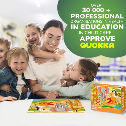 Image of QUOKKA Puzzles for Kids Ages 3-5 - 30 Pieces Puzzles for Toddlers 2-4 - Africa Animals Learning Jigsaw Puzzles for Kids 4-6 Years Old - Educational Toys for Boy and Girl