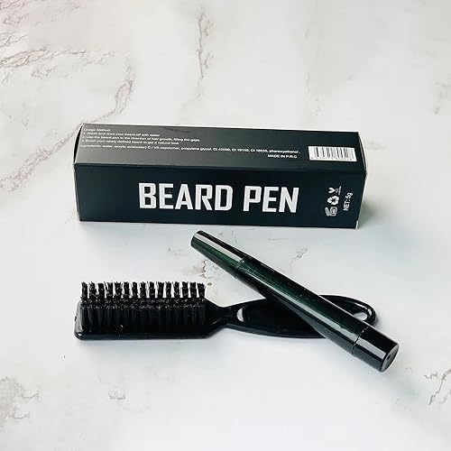 Bolígrafo de barba para hombre, resistente al agua, cepillo para barba y barba, cobertura de larga duración, acabado natural, forma de reparación de