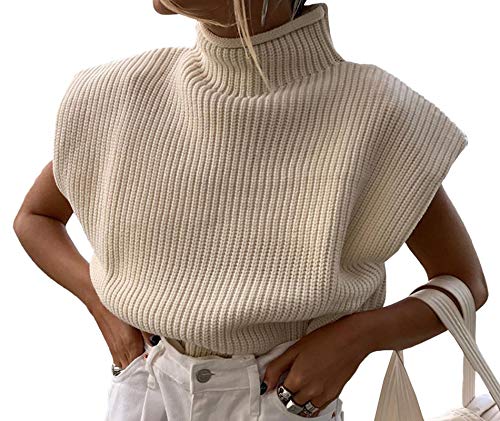 xxxiticat Women's Cap Sleeve Sweater Vest Mock Neck Knit Pullover Tank Shirt 2025 Trendy Spring Summer Sleeveless Cute Top2