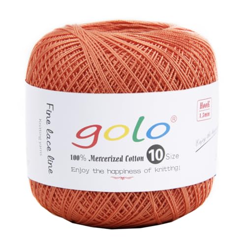 Image of golo Crochet Thread Crochet Yarn for Crocheting Cotton Yarn for Hand Knitting Orange Yarn 215