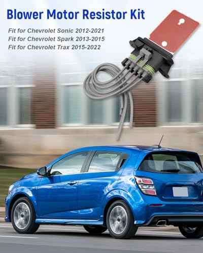 Image of HVAC Blower Motor Resistor Kit Fit for Chevrolet Sonic 2012-2021 Spark 2013-2015 Trax 2015-2022, AC Blower Control Module with 13 AWG Connector Wire Harness, Replace 95018066 94560526