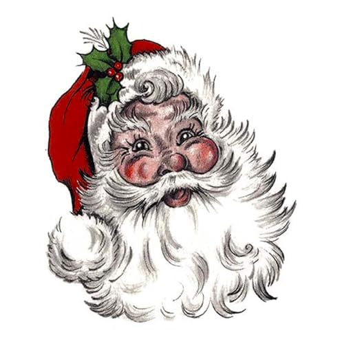 Christmas Santa Claus Overglaze Waterslide Ceramic Decals 2 Inch (6 Decals)
