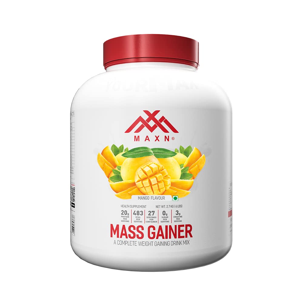 MAXN Mass Gainer - Flavoured, Weight Gaining Powder for Muscle Growth (Mango, 2.7 kg) (B0824VMS4T) Amazon Price History, Amazon Price Tracker