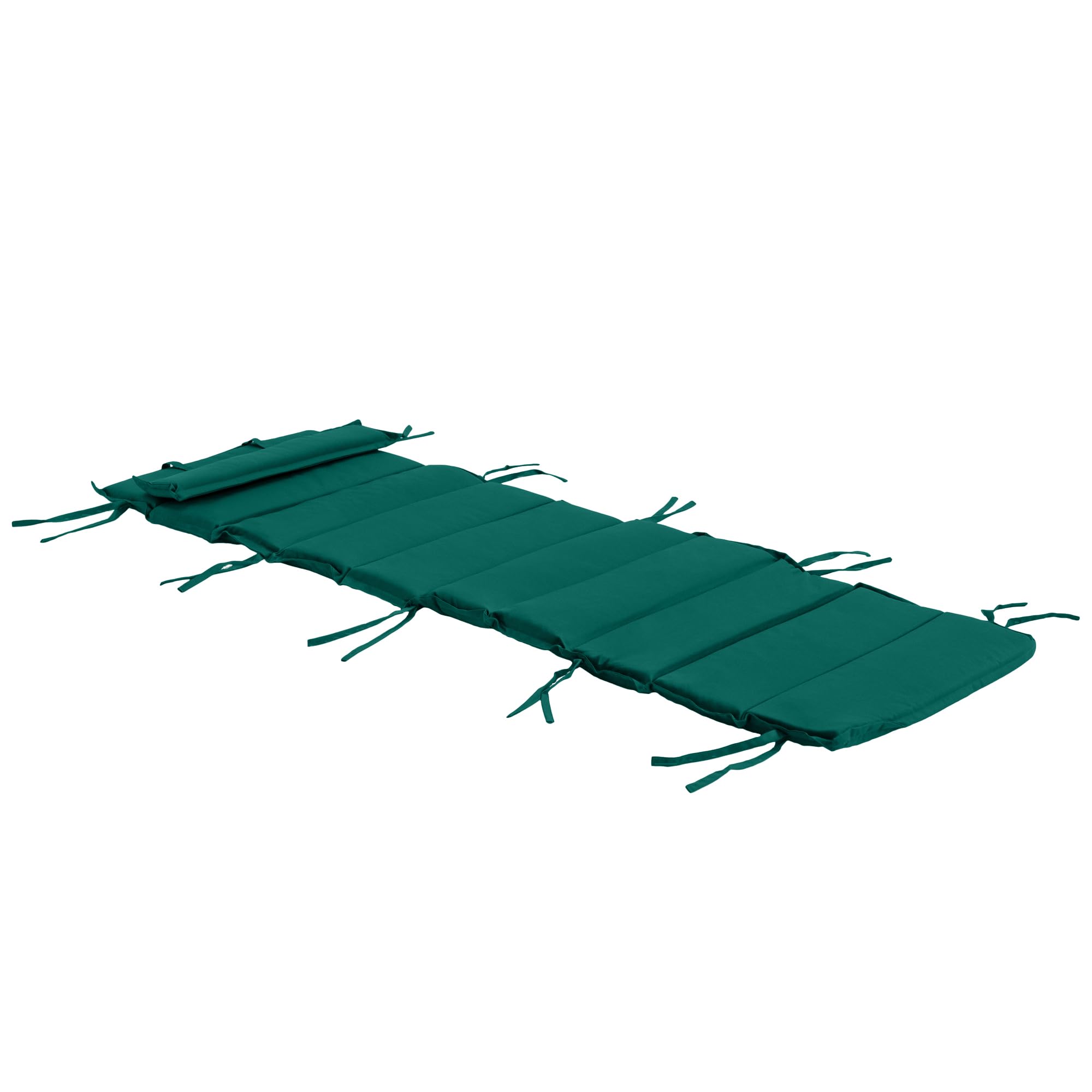 Gardenista Cuscino per Sedie a Sdraio per Giardino | Cuscino per Lettino Pieghevole e Resistente all'acqua con Poggiatesta Staccabile | Leggero Cuscini per Sdraio con Legami Sicuri (Verde)