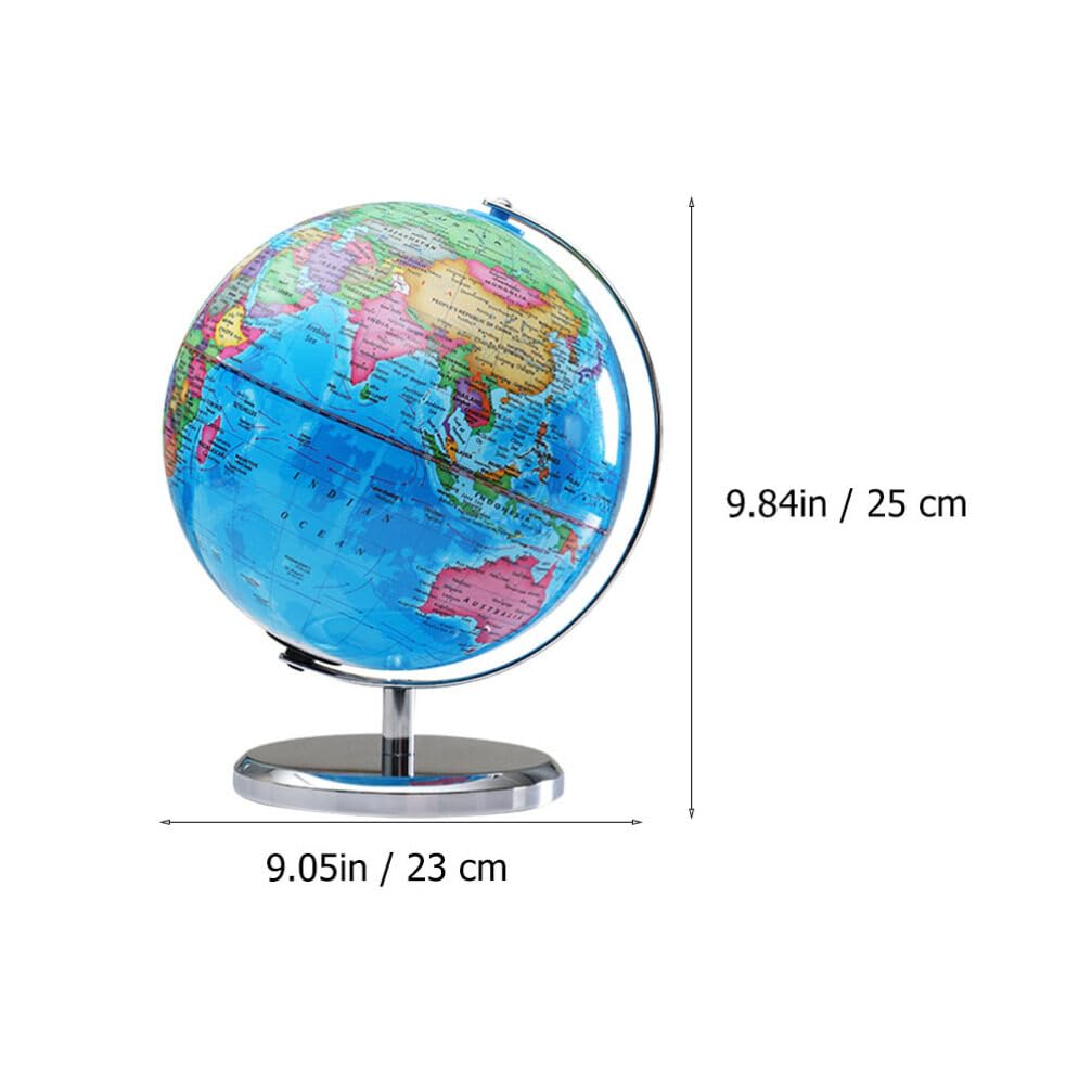 Mipcase Tabletop World Globe Desktop World Globe Light Up Globe Illuminated World Globe Educational Terrestrial Globe with Stand for Adults Office Decoration Desktop Political Globe