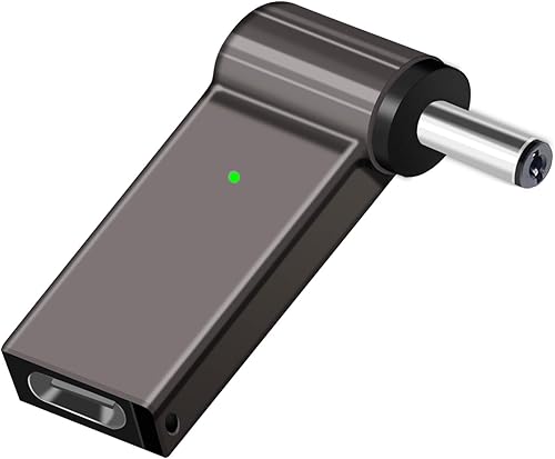 Adaptador de carga USB C a 0.217 in para portátil hembra tipo C a macho DC de 0.217 x 0.083 in, convertidor de enchufe de barril universal de 100 W