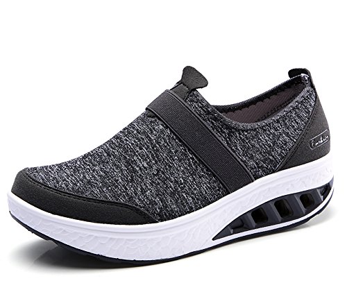 lovejin Mujer Adelgazar Zapatos Sneakers Deporte Cuña Zapatos Plataforma Sneakers Caminar Fitness Transpirable