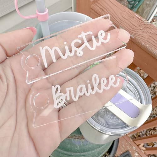 Personalized Stanley Cup Name Plate - Custom Photo & Text, Fits 30/20 Oz Stanley Tumblers, Acrylic, Easy To Install