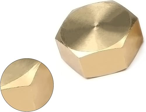 Miniatura 5 de Othmro 2 tapas de válvula de montaje de tubería dorada, conector de manguera de rosca fina hexagonal de latón, conector de manguera de rosca fina de