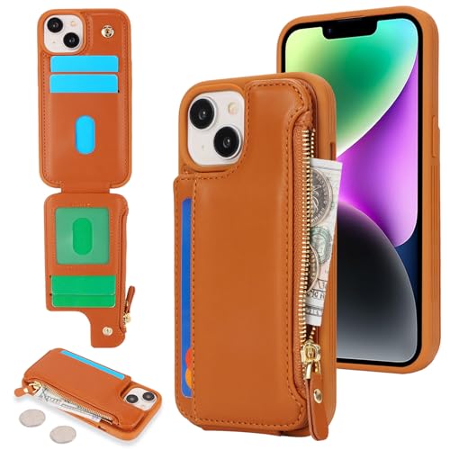 Étui portefeuille iPhone 14 Plus en cuir de style élégant avec clapet de protection