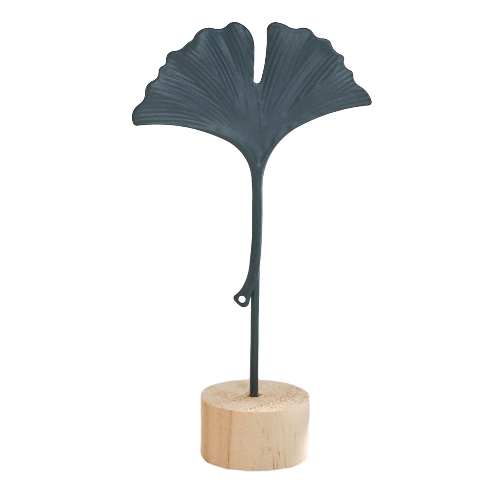 Tuxoiou Ginkgo Leaf Statue, Anti-Rust Iron Art Sculpture, Gold Botanical Metal Ornament for Living Room Wine Cabinet Home Decor Grey C