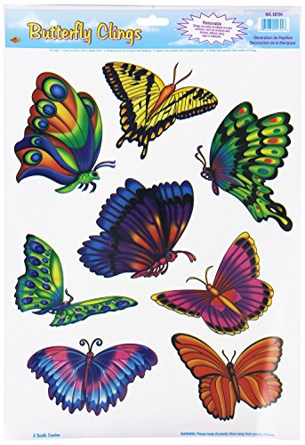 Butterfly Clings 12in. x 17in. Sh (8/Sh) Pkg/3