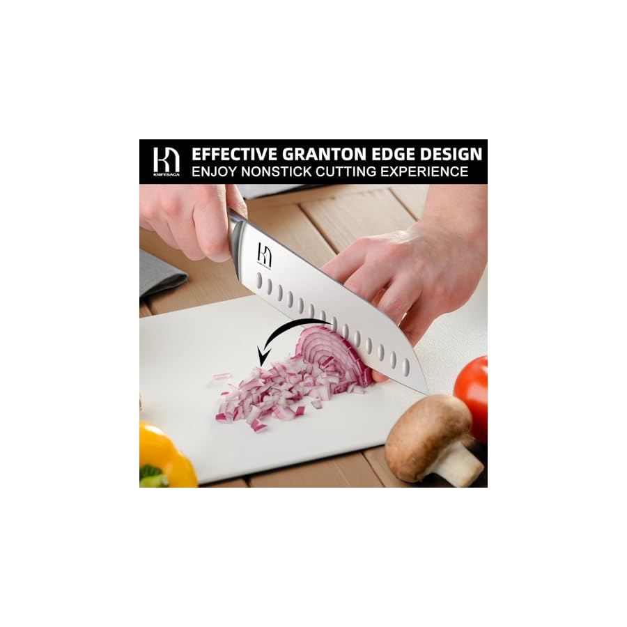 Santoku-Knife-7-Inch-Japanese-Professional-Chef-knife-High-Carbon-Stainless-Steel-Razor-Sharp-Chefs-Kitchen-Knife-Vegetable-Chopping-Knife-for-Cooking-With-Full-tang-Handle-White KnifeSaga Santoku Knife 7 Inch, Japanese Professional Chef knife High Carbon Stainless Steel, Razor Sharp Chefs Kitchen Knife, Vegetable Chopping Knife for Cooking With Full-tang Handle, White