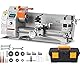 VEVOR Mini-Drehmaschine aus Metall, 17,8 x 40,6 cm, 800 W, Tisch-Präzision, 150-2500 U/min mit kontinuierlich variabler Geschwindigkeit, mit Metallbohrfutter-Werkzeugkasten