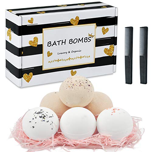 6 Large Bath Bombs Gift Set for Women Men, Handmade Bath Bombs with Organic Essential Oil & Dead Sea Salt Moisturizes Dry Skin, Fizzies Spa Kit for Kids Girls Birthday (6 x 5.9 oz)