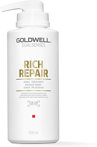Goldwell Dualsenses Rich Repair 60Sec Treatment Deep Conditioning Hair Mask For Severely Damaged & Dry Hair, Nourishes & Regenerates Hair Structure & Strength, Restores Softness & Shine
