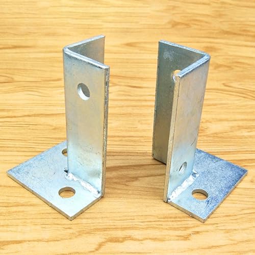 Stainless Steel Heavy Duty Adjustable Fence Post Holder - Durable Support Base for Outdoor Pavilion & Deck Railing Brackets (1 Piece)