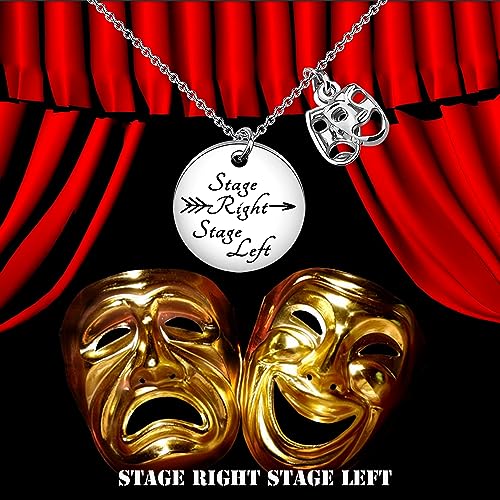 PLITI Drama Theater Gift Theatre Life Gift Drama Lover Gift Stage Right Stage Left Comedy Tragedy Mask Necklace For Actress3