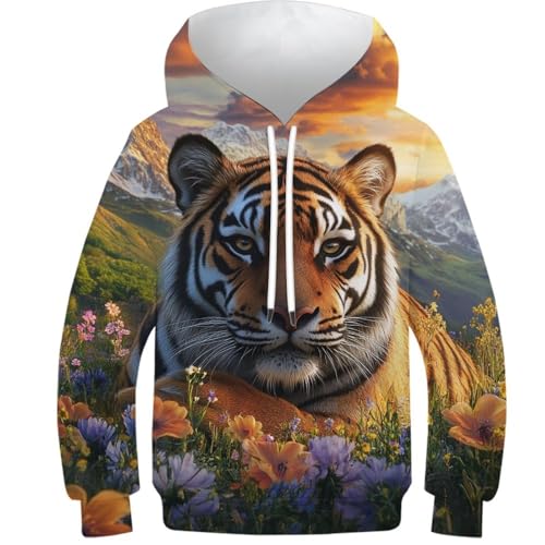 Sweat tigre en fleurs pour ado idéal pour le collège et les loisirs en plein air
