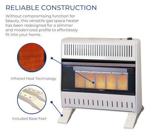 Image of ProCom Heating Natural Gas Ventless Infrared Plaque Heater With Base Feet - 30,000 BTU, T-Stat Control - Model# MN300TPA-B