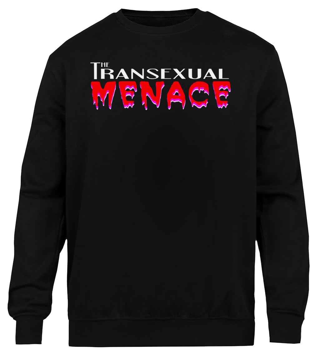 La Amenaza Transexual Sudadera Negra Unisex Sudadera Ecológica Unisex Black Sweatshirt Eco-Friendly Crewneck