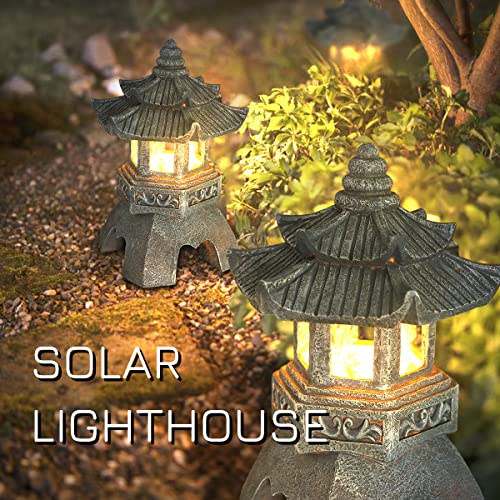 Lovely Ran Zen Solar Pagoda Lantern Garden Statue, Indoor/Outdoor Zen Asian Decor For Landscape Balcony thumb #4