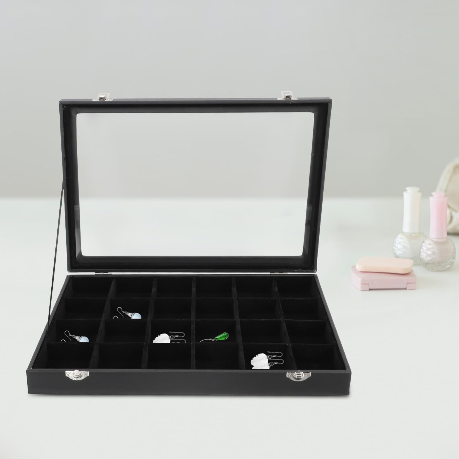 PartyKindom 1pezzi Scatola per Gioielli Multiscomparto Organizzatore per Collane e Braccialetti Contenitore per Orecchini e Anelli Realizzato Materiali di Design Semplice e Compatto