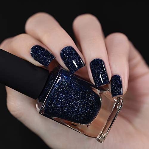 Image of ILNP You Up? - Deep Navy Blue Holographic Nail Polish, 7-Free, Non-Toxic, Vegan, Cruelty Free, 12ml