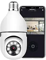 Câmera Lâmpada 360º Wi-Fi IP Segurança Espiã Inteligente Visão Noturna HD Áudio Bidirecional