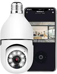 Câmera Lâmpada 360º Wi-Fi IP Segurança Espiã Inteligente Visão Noturna HD Áudio Bidirecional