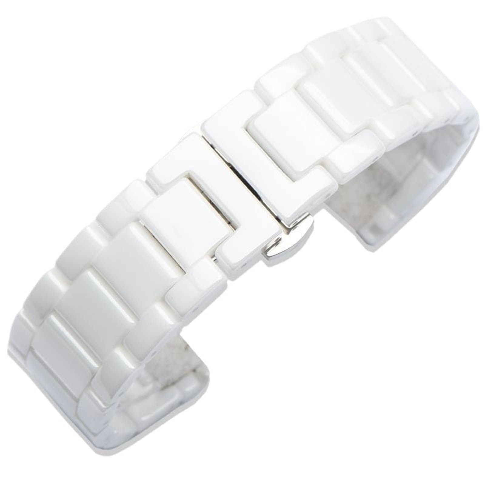 Correa de Reloj de cerámica de 14 mm, 16 mm y 18 mm for Mujer y Hombre, Repuesto Universal con Hebilla Plegable de Metal.