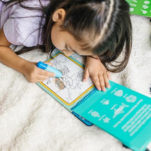 Image of Melissa & Doug On The Go Water Wow! Mess Free Coloring Book,Reusable Water-Reveal Activity Pad,Under The Sea,Travel Toys,Party Favors,for Toddlers & Kids Ages 3+ - FSC Certified,(Pack of 2)