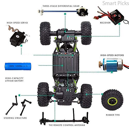 Image of H an Store R /C Off Road RC Car 1:18 Rechargeable Rock Crawling 4WD 2.4 Ghz 4x4 Rally Car Remote Control Monster Truck (Blue)