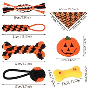 Whaline-7Pcs-Halloween-Pet-Toys-Pumpkin-Bone-Shape-Squeak-Toys-Sturdy-Cotton-Rope-Chewing-Toys-Orange-Black-Soft-Triangle-Scarf-Puppy-Teeth-Cleaning-Toys-for-Small-Medium-Dogs-Halloween-Decoration - Cucciolini Doodles   Whaline-7Pcs-Halloween-Pet-Toys-Pumpkin-Bone-Shape-Squeak-Toys-Sturdy-Cotton-Rope-Chewing-Toys-Orange-Black-Soft-Triangle-Scarf-Puppy-Teeth-Cleaning-Toys-for-Small-Medium-Dogs-Halloween-Decoration