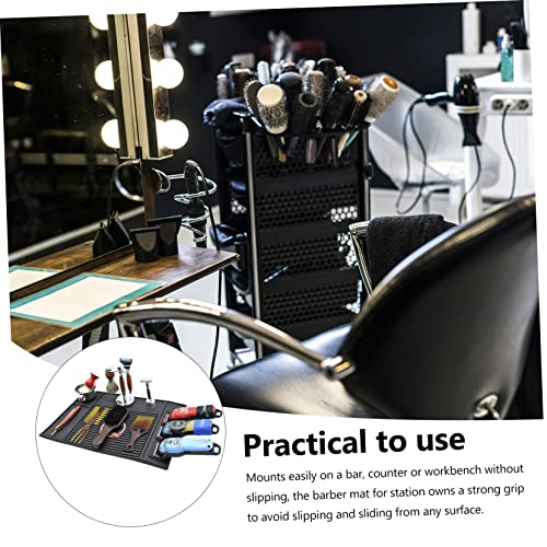 DOITOOL tapete para cortar cabelo tapete de salão tapete de barbeiro para estação tesouras presilha