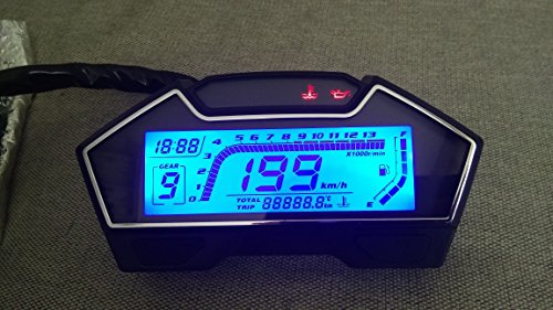 SAMDO Universal Motorcycle Speedometer Odometer Tachometer RPM Speedometer Gauge 199 Kph Mph for Carburetor Motor