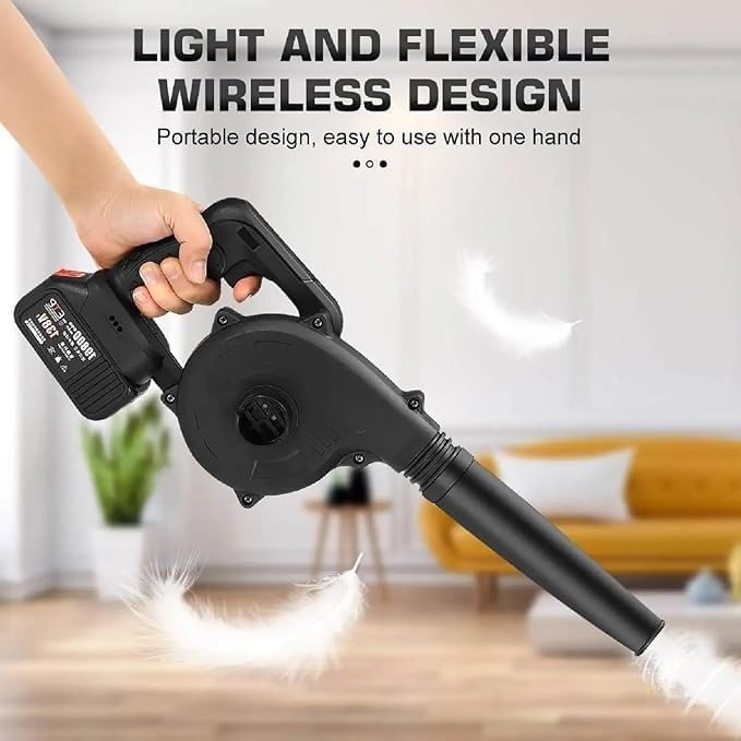 Image of 2-in-1 Cordless Air Blower & Vacuum | High-Power, Battery-Powered Handheld Blower with Variable Speed for Garden, Car, and Dust Cleaning