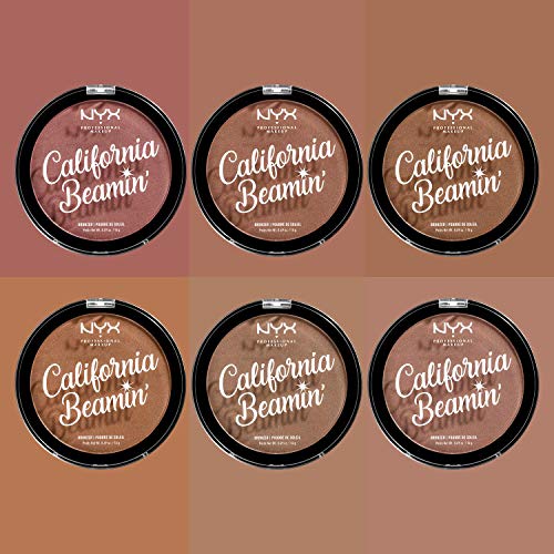 NYX Professional Makeup California Beamin' Face and Body Bronzer, Shimmery Pressed Powder, Large Format, Vegan Formula, Satin Finish, 14 g, Shade: The Golden One - Image 5