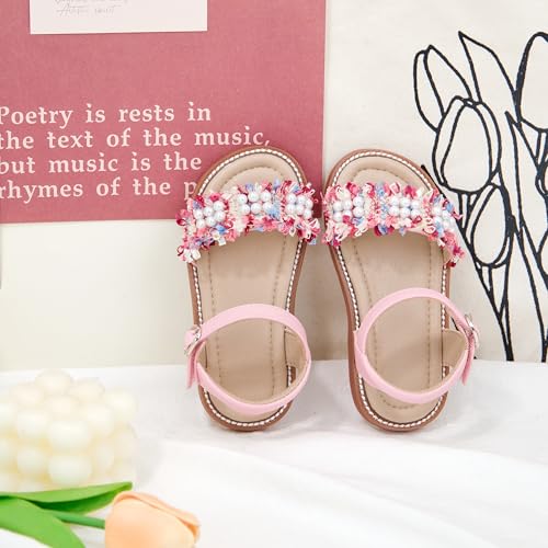 Image of GINFIVE Toddler Girls Sandals Little Girls Kids Summer Shoes Toddler Sandals