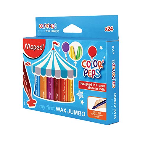 Maped Color’Peps Wax Jumbo Crayons Set – Pack of 24 Shades
