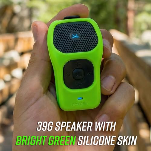 Image of noxgear 39g Wearable Bluetooth Speaker, Magnetic Mini Clip-On EDC Gear, Waterproof Up to 15 Hours Playtime | Clip On Speaker, Wearable Speaker with Microphone, 100ft Range (Color: Bright Green)