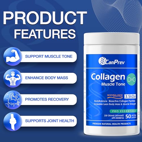 CanPrev - Collagen Muscle Tone, 250g Powder 50-Servings - Non-GMO & Gluten-Free - Bioactive Collagen Peptides Targets Muscle Cells and Supports Lean Mass - Supports Joint Health & Promote Recovery - Image 3