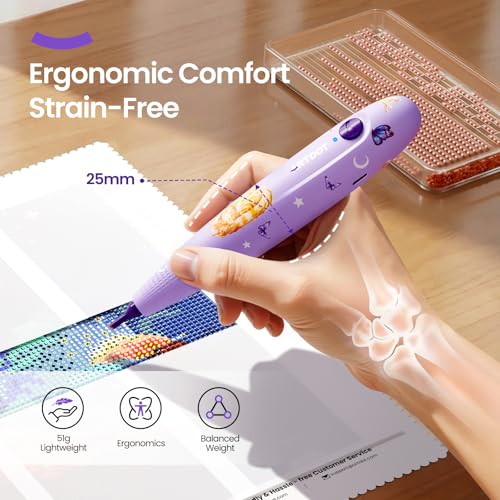 Image of ARTDOT Wireless Vacuum Pen for Diamond Art Kit for Adults, Long-Lasting Electric Pen for Diamond Painting Accessories and Tools