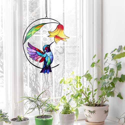 FBBP Hummingbird Sun Catcher Outdoor Hanging-Sun Catchers Indoor Window-Suncatchers for Windows Hanging-Hummingbird Gifts Garden Decor for Women Mom Bird Lovers