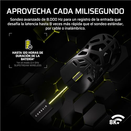 Ratón Corsair Sabre v2 Pro Wireless MG de magnesio duradero con sensor MARKSMAN S 5