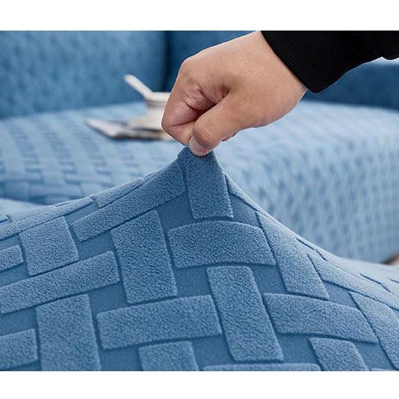 Housse Canapé Forme De L Couverture De Canapé d'angle Velours Extensible Housse De Canapé 4/3/2/1 Places Protection Canapé